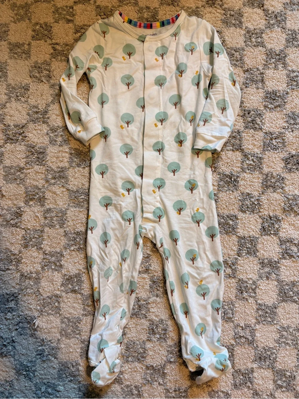 Magnetic Me Mint Tree Print Footed Onesie